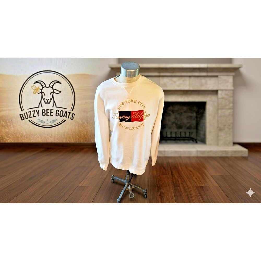 TOMMY HILFIGER NYC GRAPHIC CREWNECK SWEATSHIRT COTTON BLEND WHITE 3XL